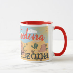 Sedona Arizona ökenillustration Mugg