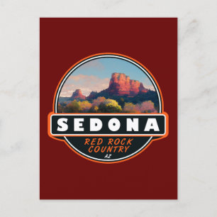 Sedona Arizona Red Rock Country Vattenfärgsemblem Vykort
