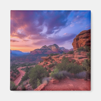 Sedona Arizona Red Sten Nature Bevackra Sunset Magnet