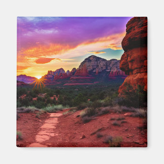 Sedona Arizona Red Sten Nature Bevackra Sunset Magnet