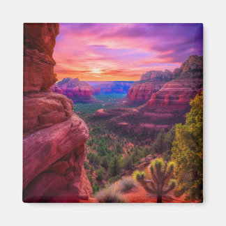 Sedona Arizona Red Sten Nature Bevackra Sunset Magnet