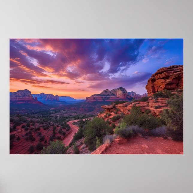 Sedona Arizona Red Sten Nature Bevackra Sunset Poster (Framsidan)