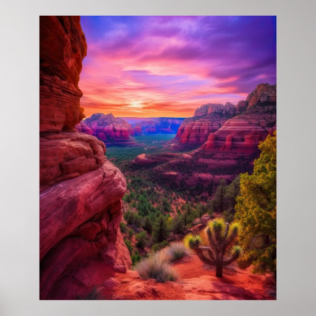 Sedona Arizona Red Sten Nature Bevackra Sunset Poster (Framsidan)