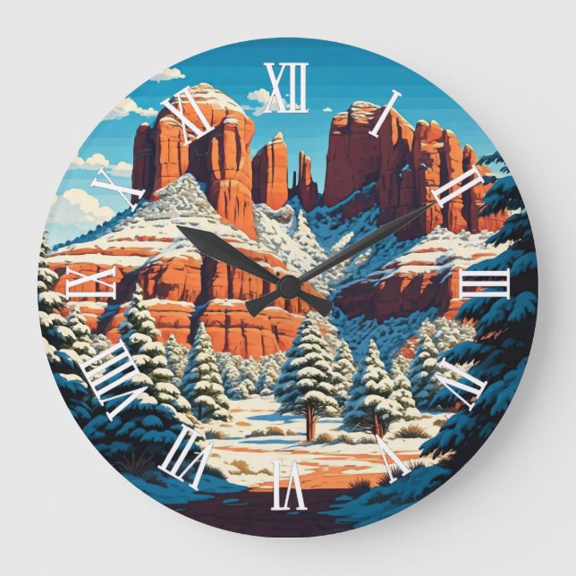 Sedona Arizona Resa Röda Klippor snö Stor Klocka (Framsida)