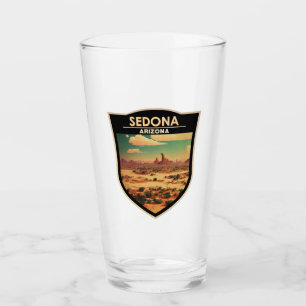 Sedona Arizona Retro Travel Art Badge Glaskopp