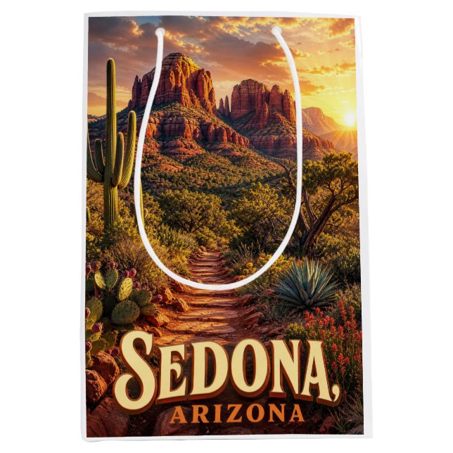 Sedona Arizona Solnedgång Röd Klippa Öken Resa (Framsidan)