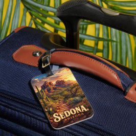 Sedona Arizona Solnedgång Röd Klippa Öken Resa Bagagebricka