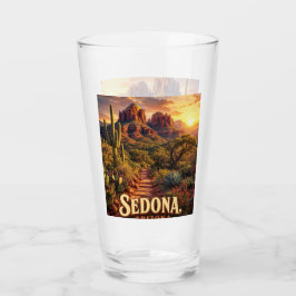 Sedona Arizona Solnedgång Röd Klippa Öken Resa Glaskopp
