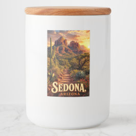 Sedona Arizona Solnedgång Röd Klippa Öken Resa Mat Etikett