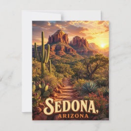 Sedona Arizona Solnedgång Röd Klippa Öken Resa Meddelande