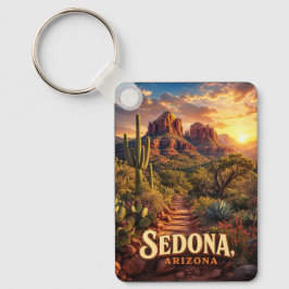 Sedona Arizona Solnedgång Röd Klippa Öken Resa Nyckelring