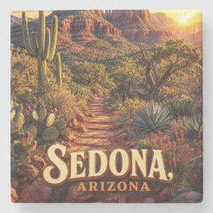 Sedona Arizona Solnedgång Röd Klippa Öken Resa Stenunderlägg