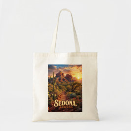 Sedona Arizona Solnedgång Röd Klippa Öken Resa Tygkasse