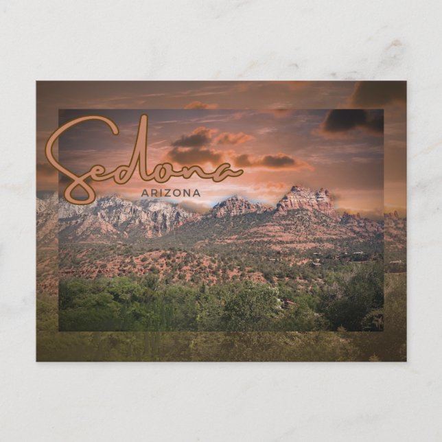 Sedona, Arizona Sunset Surreal Vykort (Framsida)