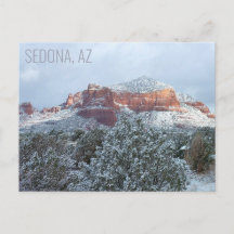 Sedona Arizona täckt av snö Vinter