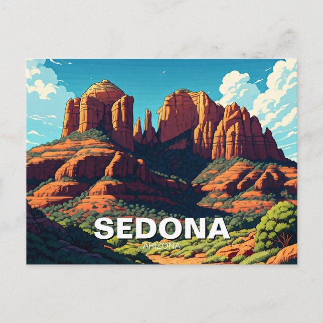Sedona Arizona Travel Red Sten Vykort (Framsida)