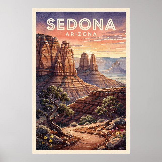 Sedona Arizona Vintage Resa Poster (Framsidan)