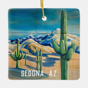 Sedona, AZ-öknen Jul Julgransprydnad Keramik