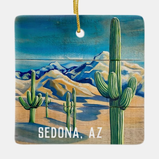 Sedona, AZ-öknen Jul Julgransprydnad Keramik (Framsida)