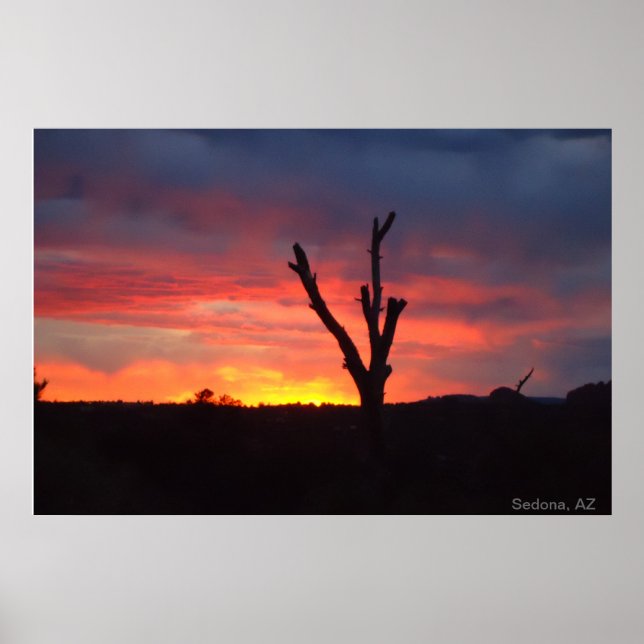 Sedona, AZ. Solnedgång Poster (Framsidan)