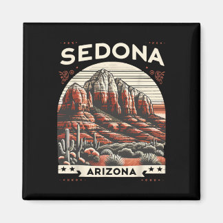 Sedona Az Vandring Utomhus Berg Sedona Usa Retr Magnet