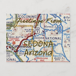 Sedona AZ Vintage Karta Vykort