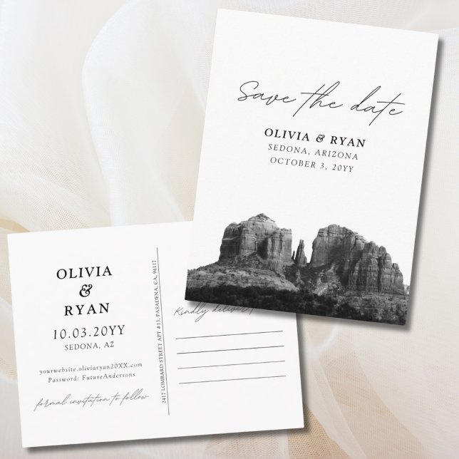 Sedona Bröllop spara datum vykort (Sedona Wedding Save the Date Postcard)