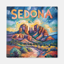 Sedona Desert Cathedral Sten Travel Van Gogh Magnet