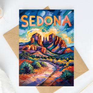 Sedona Desert Cathedral Sten Travel Van Gogh Vykort