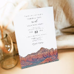 SEDONA Destination Skyline Boho Photo Bröllop Inbjudningar<br><div class="desc">Den här bröllopsinbjudan innehåller en vattenfärgsmålning av den vackra Sedona, Arizona skyline och en enkel modern teckensnittskombination. Redigera enkelt *de flesta formuleringar* för att uppfylla dina evenemangsbehov. Ändra bakgrunden till färg och lägg till ett eget foto på baksidan tillsammans med bröllop webbplats om du vill ha en personlig beröring. Den...</div>