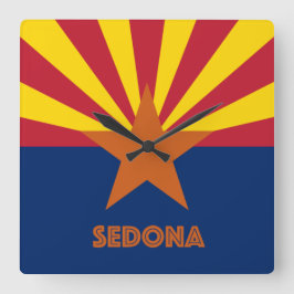 Sedona Flagga Fyrkantig Klocka