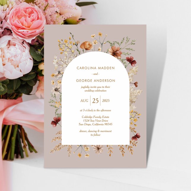 Sedona Garden Arched Wedding bjudande Inbjudningar (Skapare uppladdad)