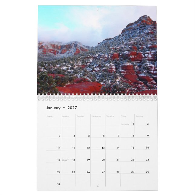 Sedona kalender (Jan 2027)