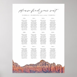 SEDONA målade Skyline Bröllop sittdiagram Poster