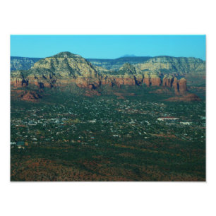 Sedona och Coffee Pot Rock från ovan Fototryck