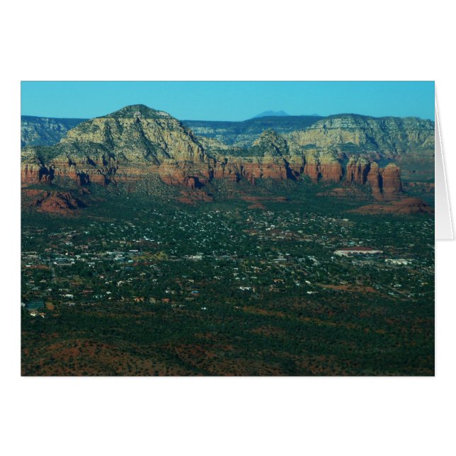 Sedona och Coffee Pot Rock från ovan Hälsningskort (Framsidan Horizontal)