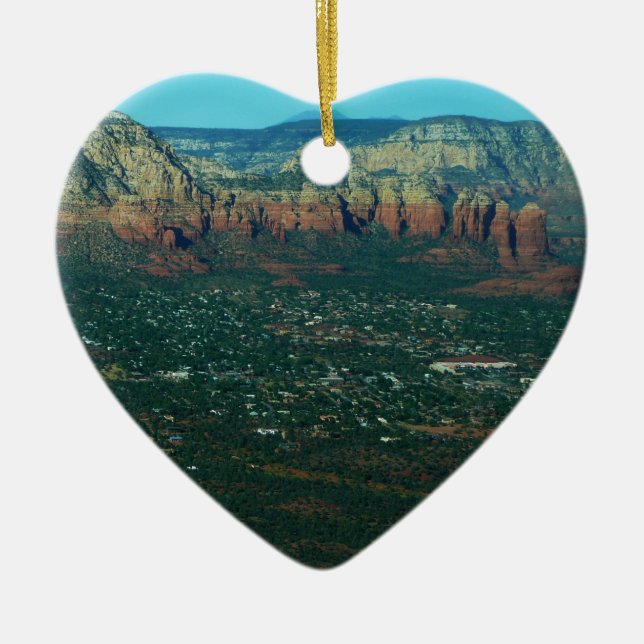 Sedona och Coffee Pot Rock från ovan Julgransprydnad Keramik (Framsidan)
