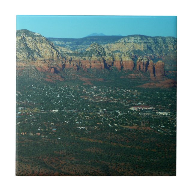 Sedona och Coffee Pot Rock från ovan Kakelplatta (Framsidan)