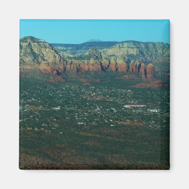 Sedona och Coffee Pot Rock från ovan Magnet (Framsidan)