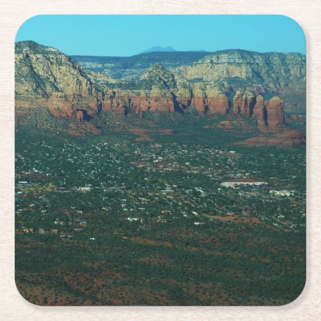 Sedona och Coffee Pot Rock från ovan Underlägg Papper Kvadrat (Framsidan)