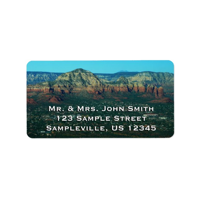 Sedona och Coffee Pot Sten från ovan Adressetikett (Framsidan)