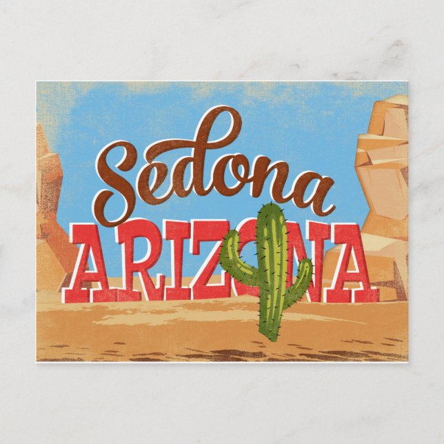 Sedona Postcard Arizona Vintage resor Vykort (Framsida)