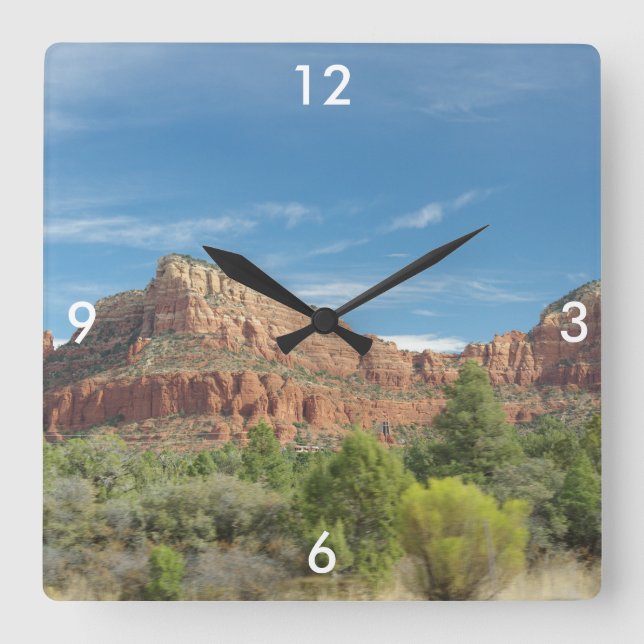 Sedona Red sten Fyrkantig Klocka (Framsida)