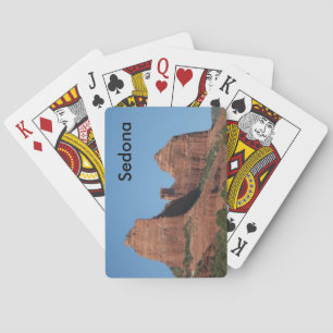 Sedona röda stenar som leker kort spel kort