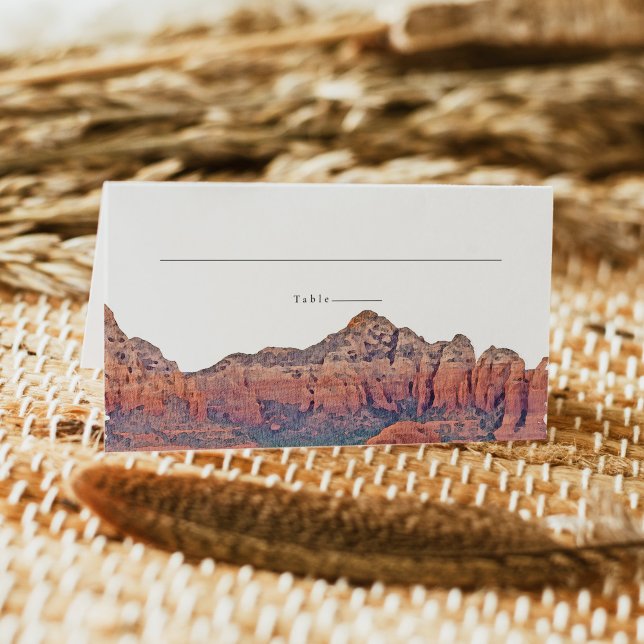 SEDONA Watercolor Desert Bröllop-monteringskort Placeringskort (Skapare uppladdad)
