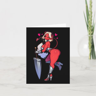 Seductiv demonflicka med Sword Fantasy A Kort
