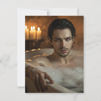 Seductive Vlad Vampire in Bubble Bath Vykort