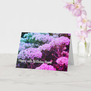 Sedum Rainbow Flower Personlig Birthday Kort