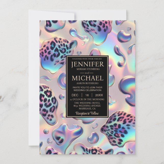 SEE BACK All-In-One Exotic Posh Wedding Invitation Inbjudningar (Framsida)