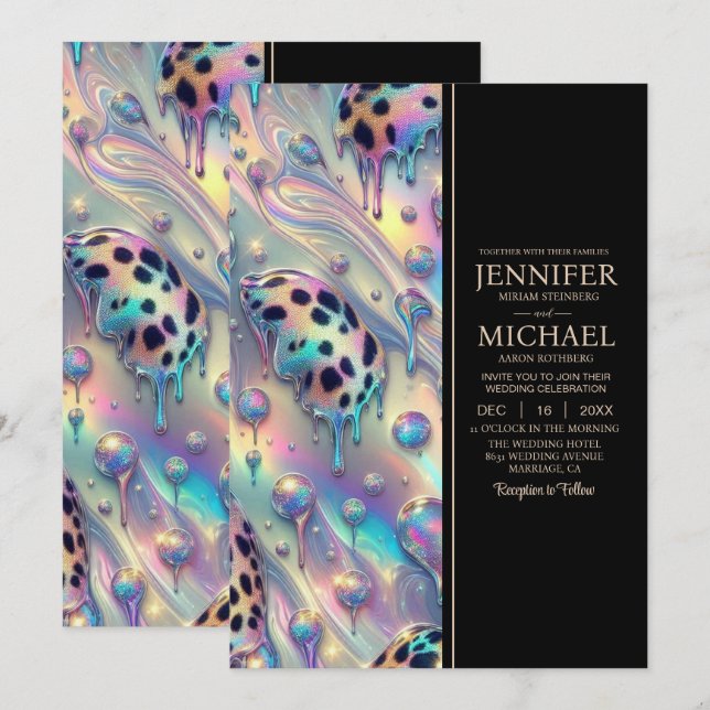 SEE BACK All-In-One Exotic Posh Wedding Invitation Inbjudningar (Fram/baksida)